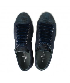 ZAPATILLA ABOTINADA CON CORDONES PIEL AZUL