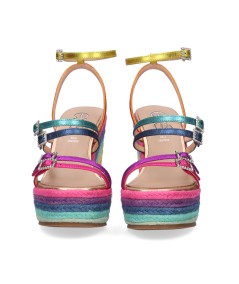 SANDALIAS DE CUÑA NAOMI-927 METALLIC MULTICOLOR