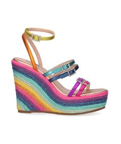 SANDALIAS DE CUÑA NAOMI-927 METALLIC MULTICOLOR