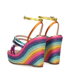 SANDALIAS DE CUÑA NAOMI-927 METALLIC MULTICOLOR