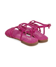 SANDALIAS FUCSIA DE PIEL TRENZADA PARA MUJER YAKIMA