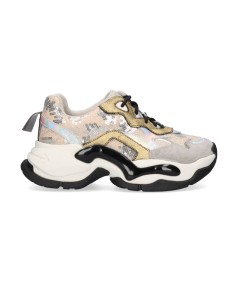 SNEAKERS EXE GREY GOLD METALIZADO