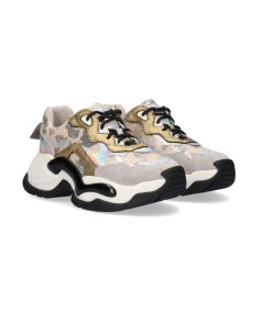 SNEAKERS EXE GREY GOLD METALIZADO