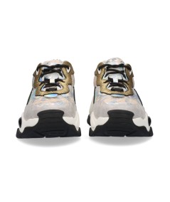 SNEAKERS EXE GREY GOLD METALIZADO